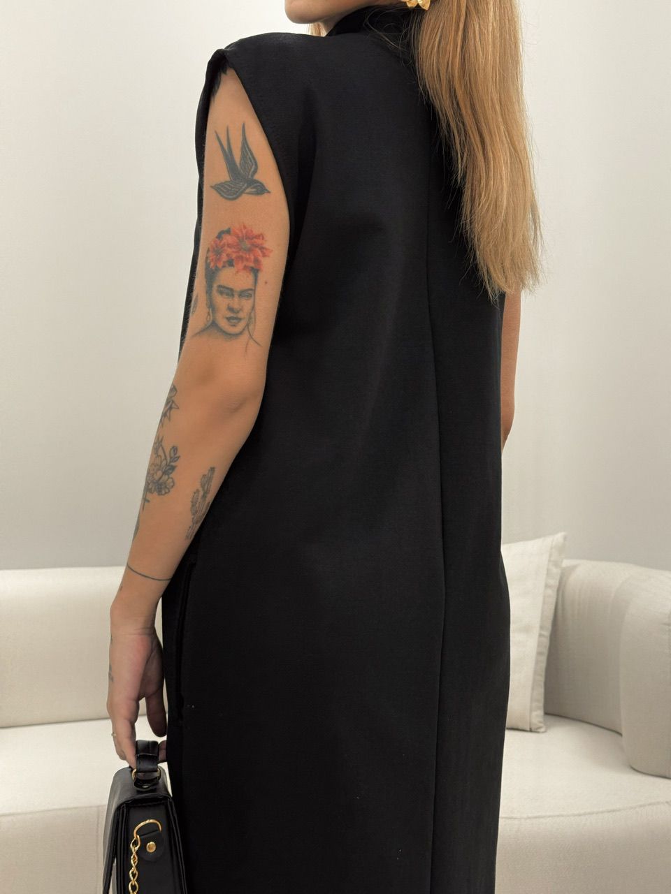 VESTIDO MOLETINHO CAVADO PRETO