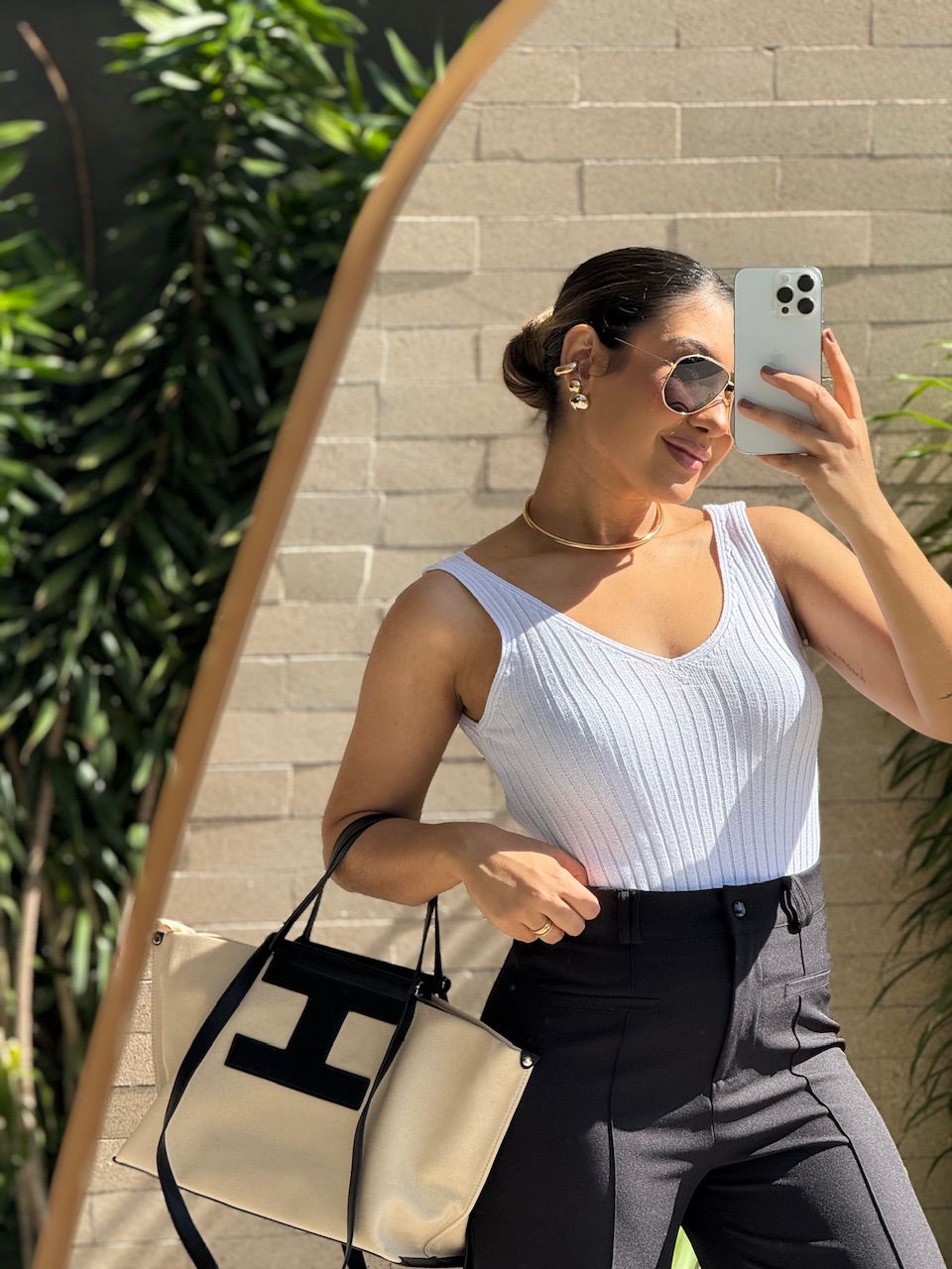 BLUSA ANAHI ALÇA TRICOT BRANCA