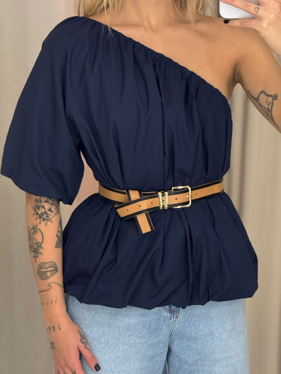 BLUSA VANESSA BALONÊ MARINHO