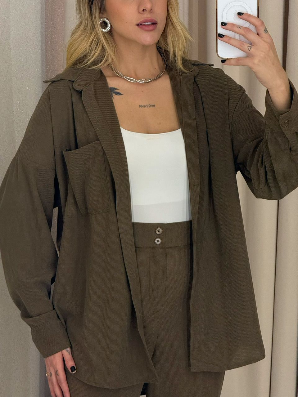 CONJUNTO CAROLINE COTELÊ MARROM