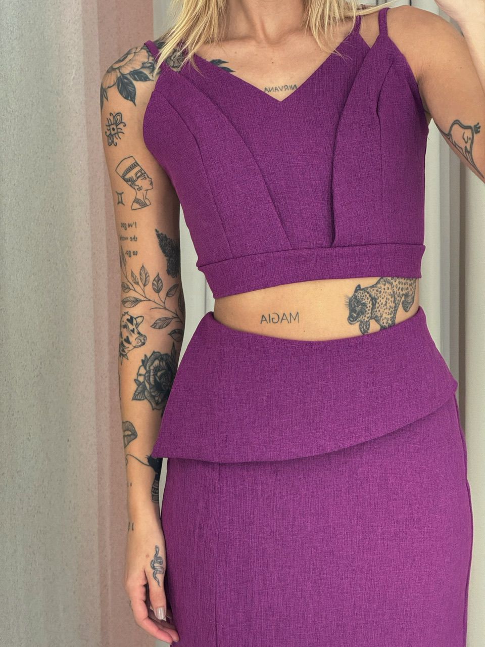 CONJUNTO MIRELA SAIA FUCSIA