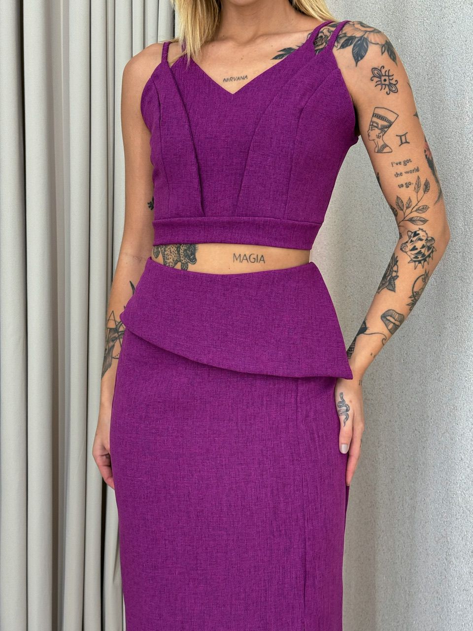 CONJUNTO MIRELA SAIA FUCSIA