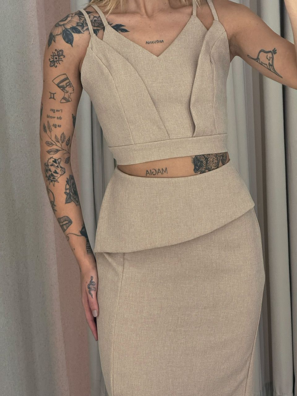 CONJUNTO MIRELA SAIA NUDE