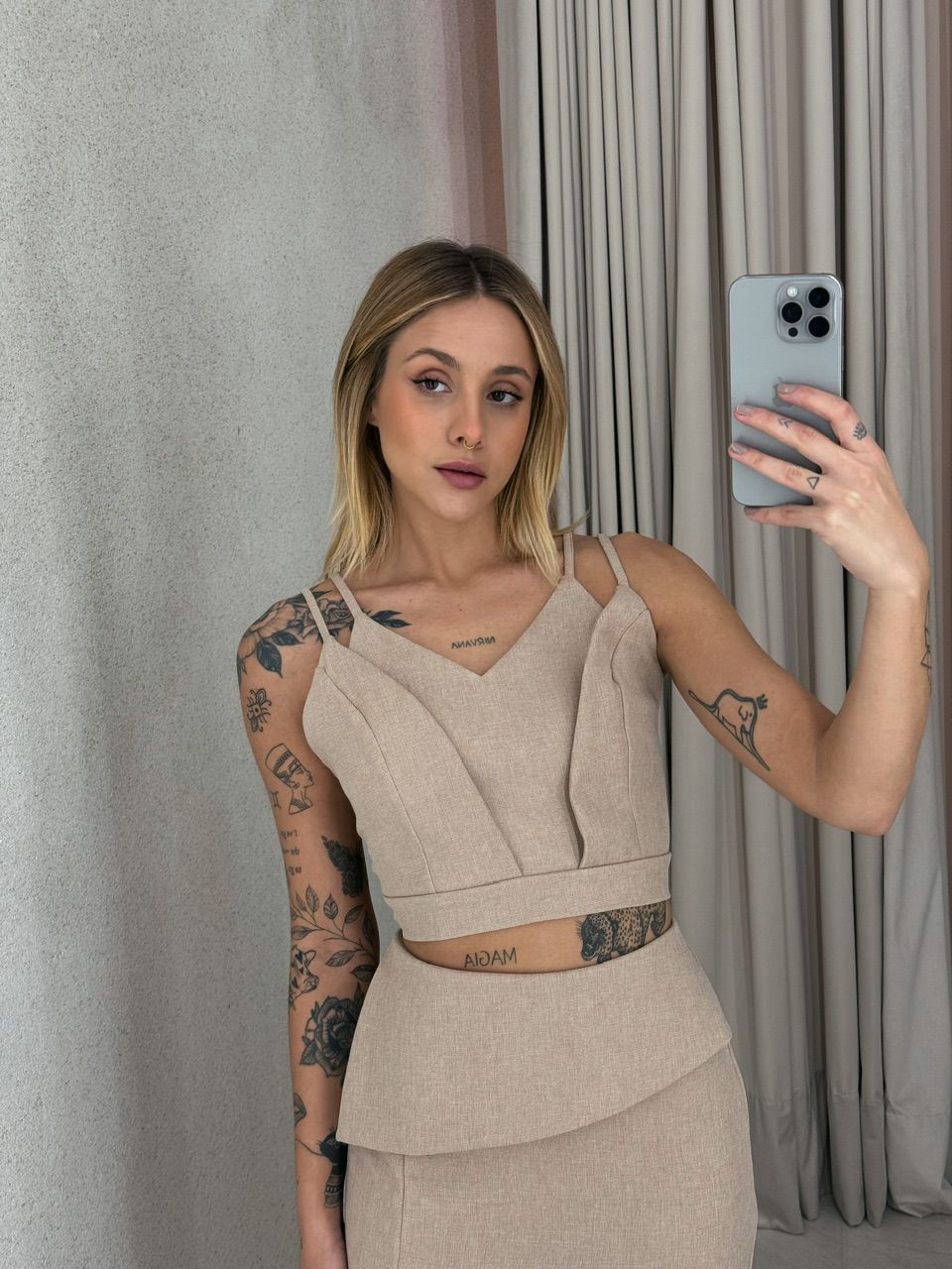 CONJUNTO MIRELA SAIA NUDE