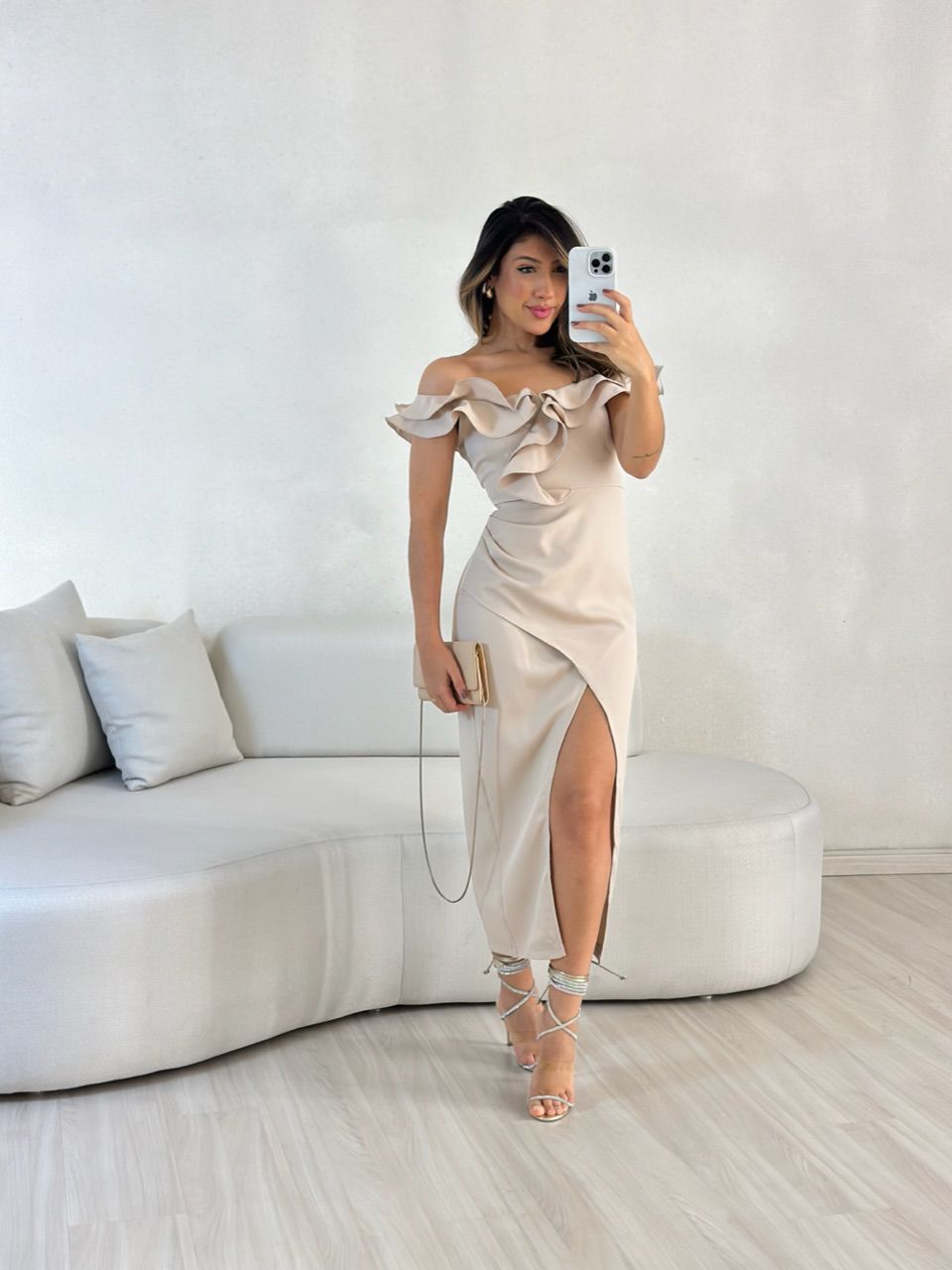 VESTIDO MAVI BABADOS NUDE