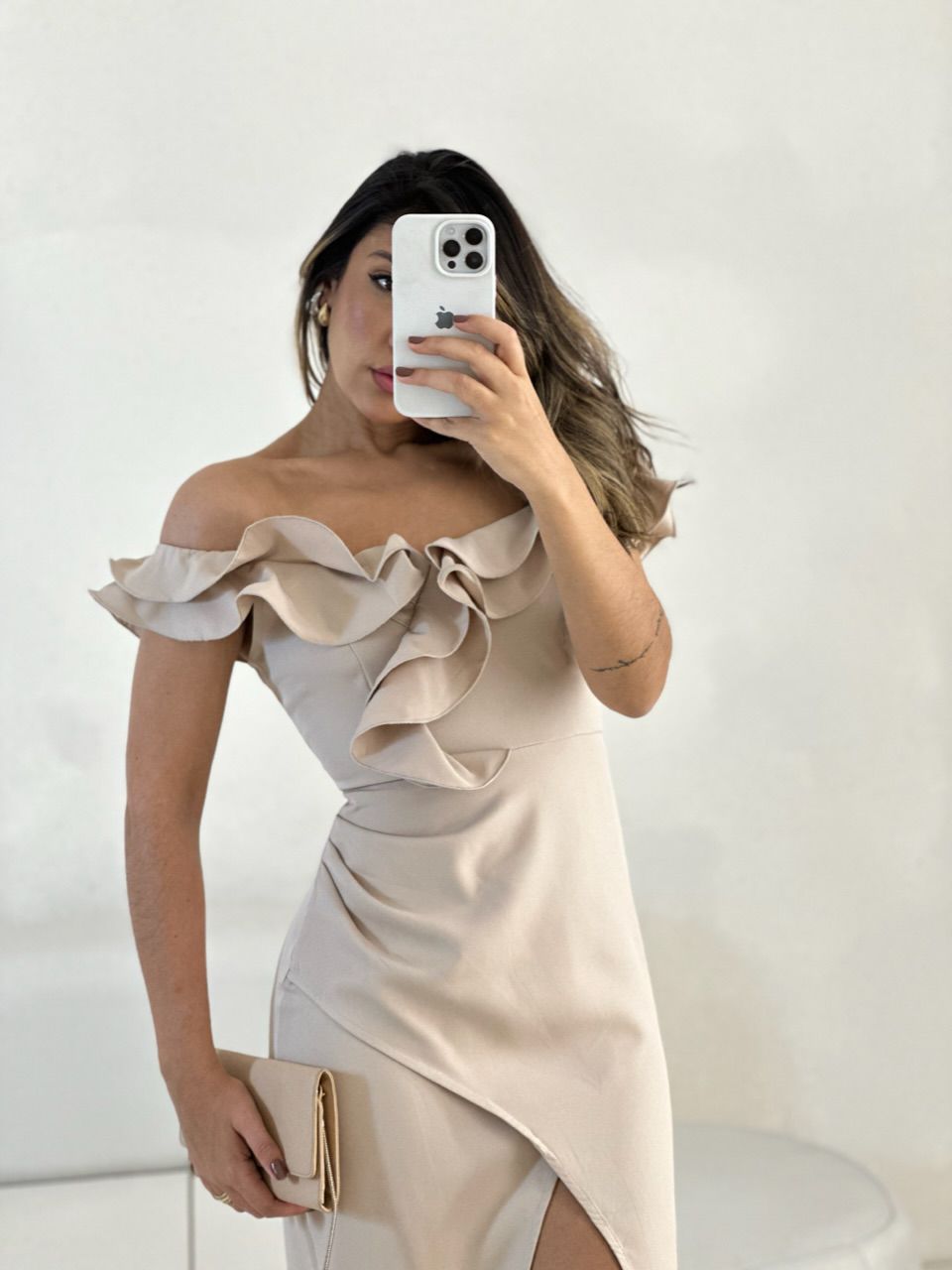 VESTIDO MAVI BABADOS NUDE