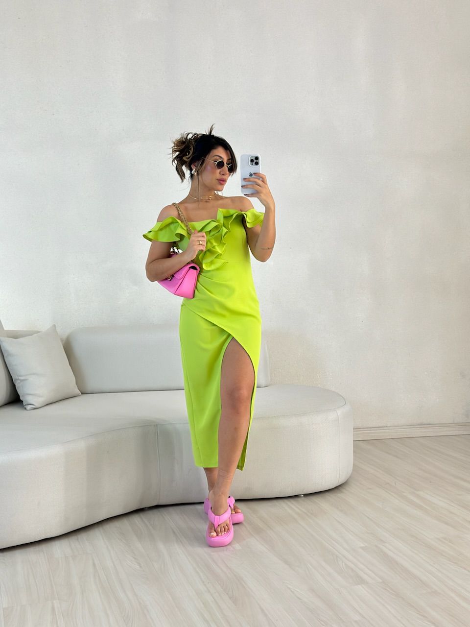 VESTIDO MAVI BABADOS VERDE
