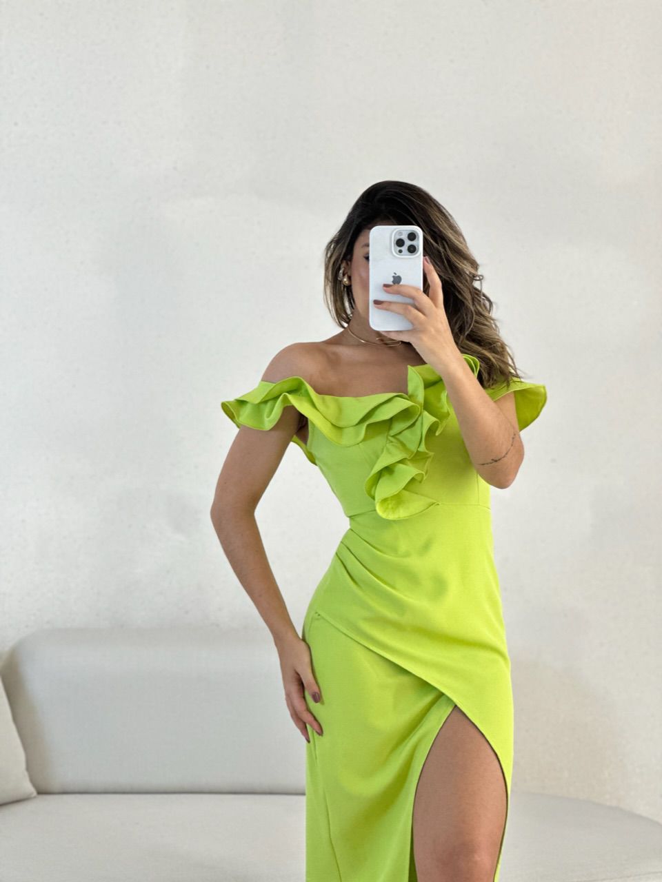 VESTIDO MAVI BABADOS VERDE