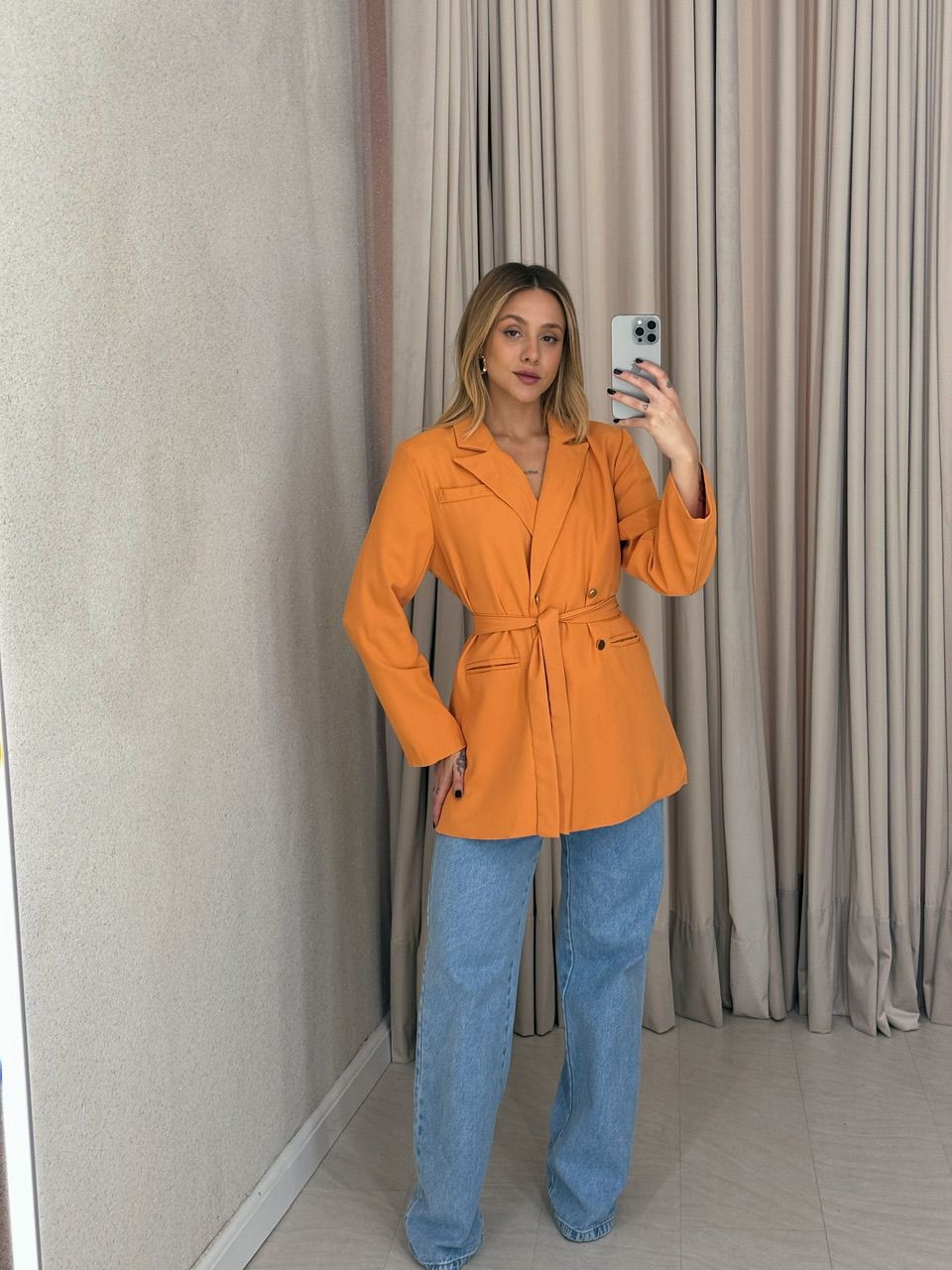 BLAZER MARIA CLARA FAIXA LARANJA