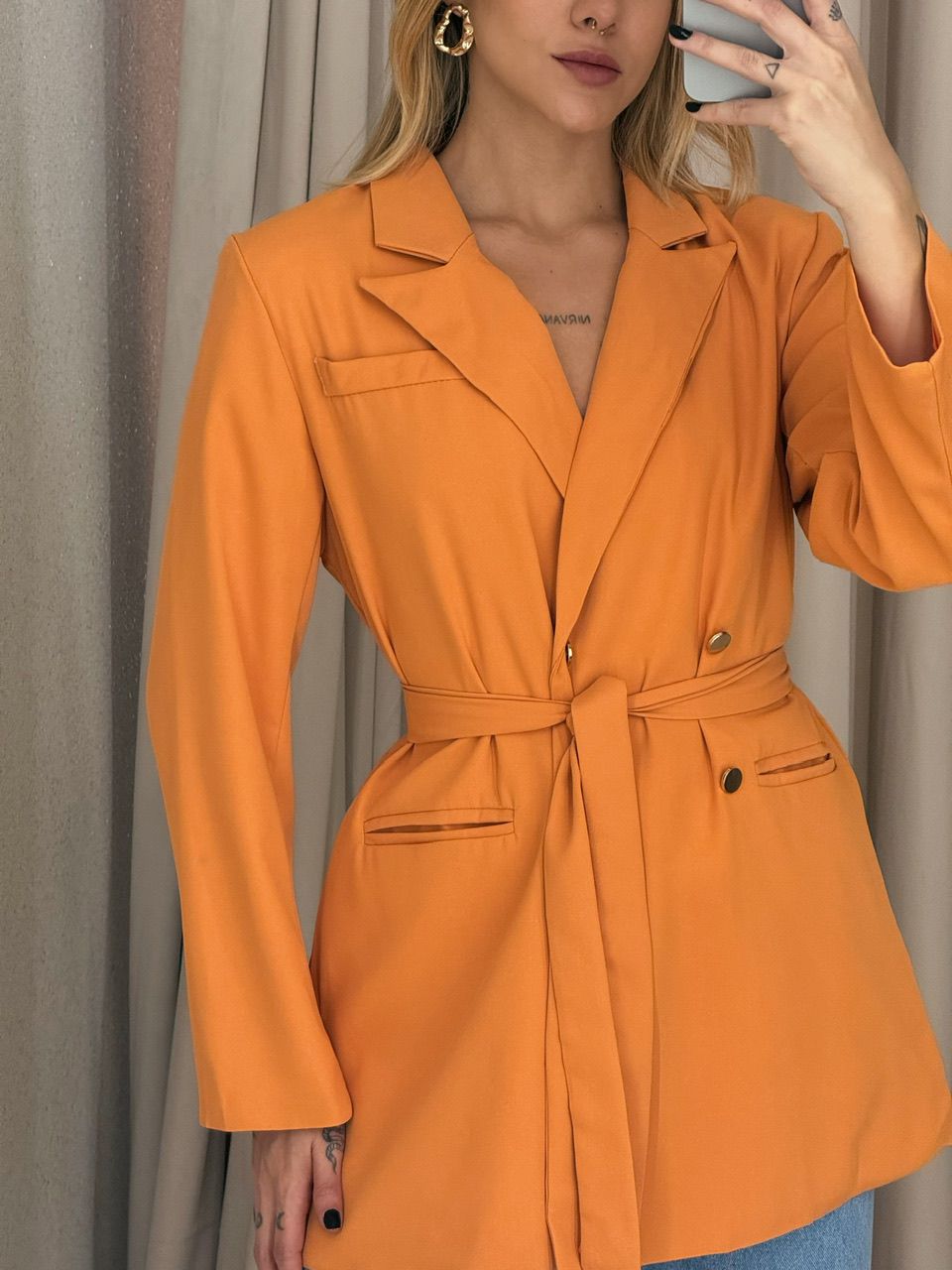 BLAZER MARIA CLARA FAIXA LARANJA
