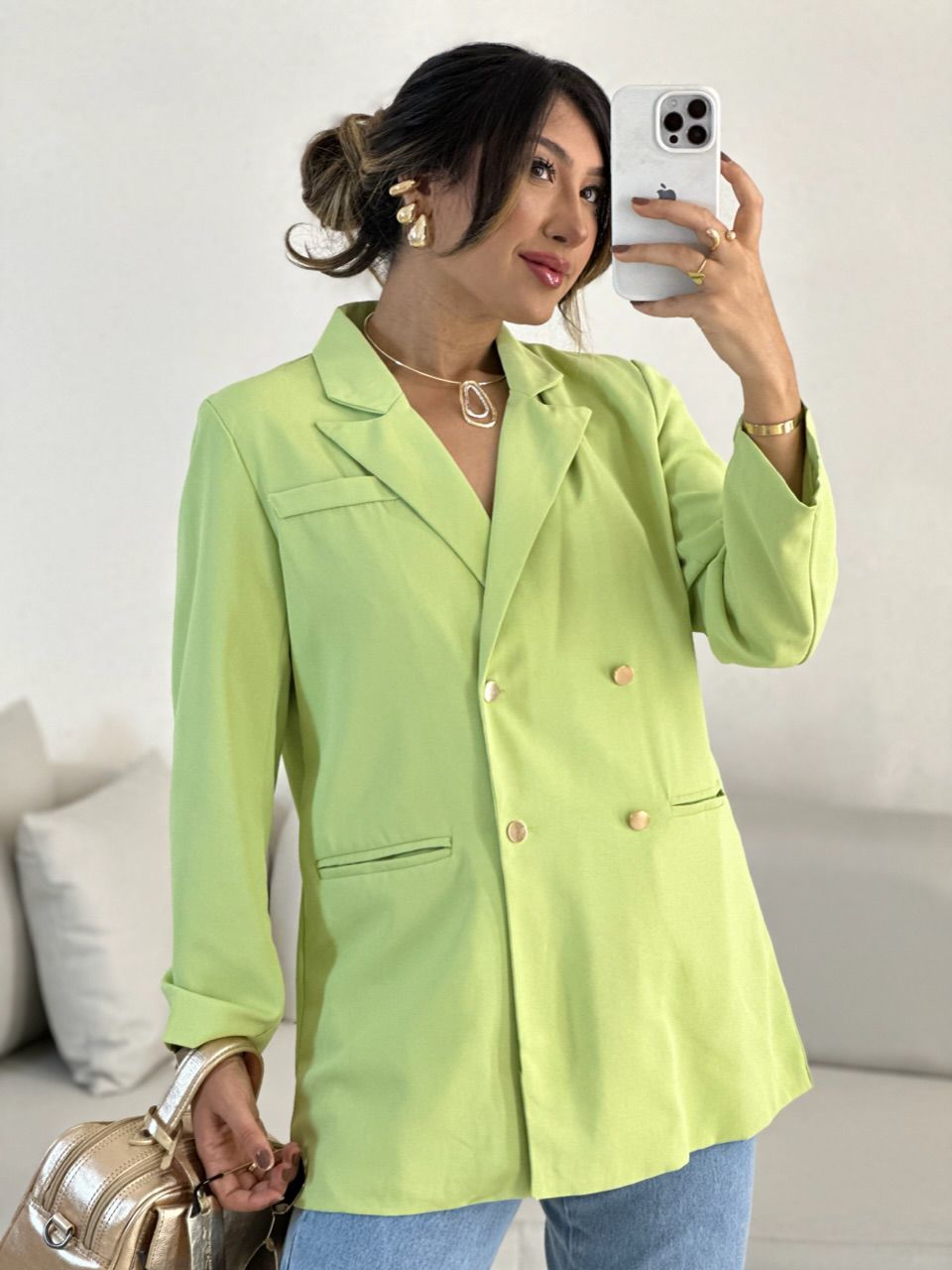 BLAZER MARIA CLARA FAIXA VERDE - 0055480014 - CAROLLA FERRARO