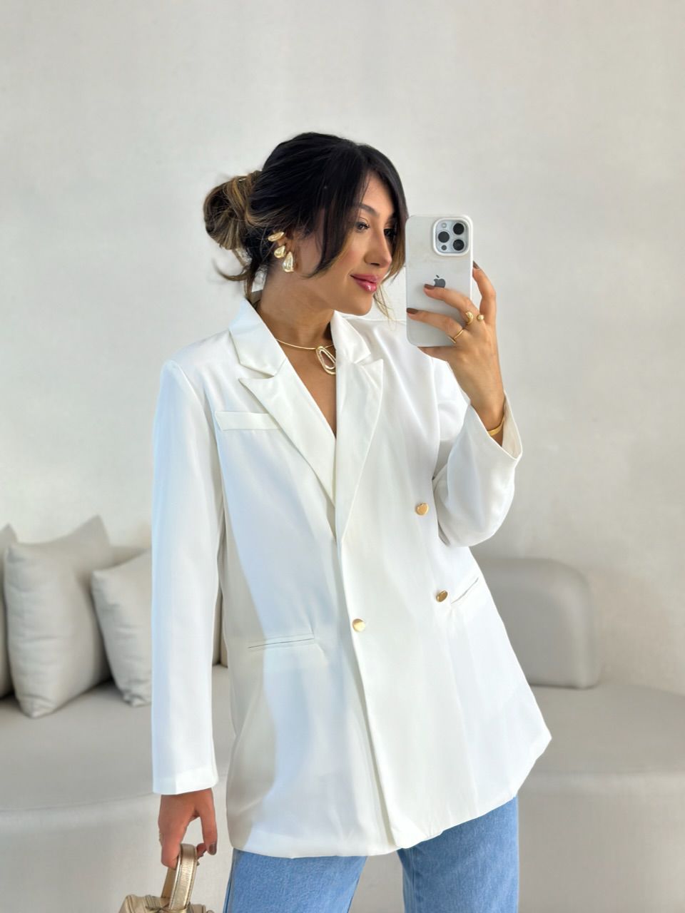 BLAZER MARIA CLARA FAIXA OFF - 0055480048 - CAROLLA FERRARO