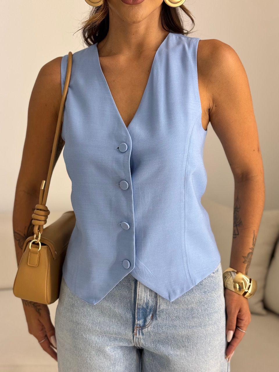 COLETE CLARA BOTÕES AZUL