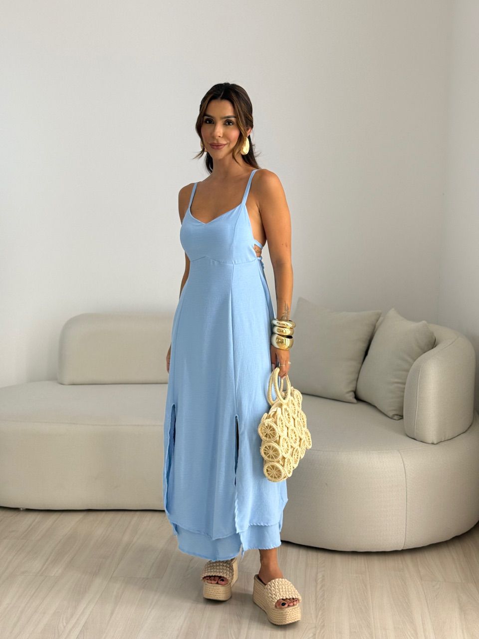 VESTIDO PENELOPE AMARRAÇÃO AZUL