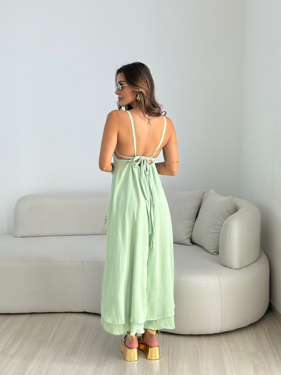 VESTIDO PENELOPE AMARRAÇÃO VERDE