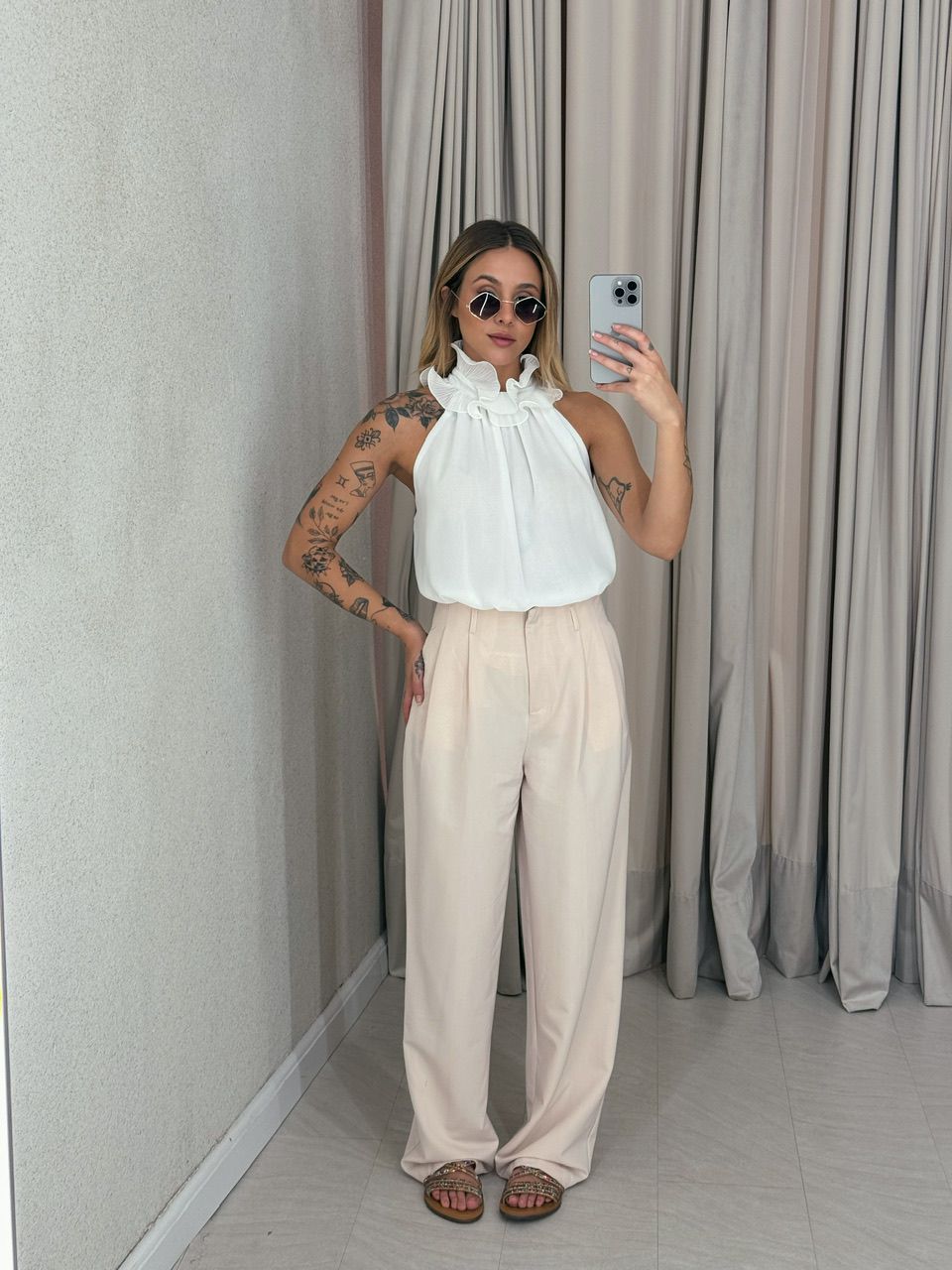 CALÇA FABIANA MARFIM - 0056350056 - CAROLLA FERRARO