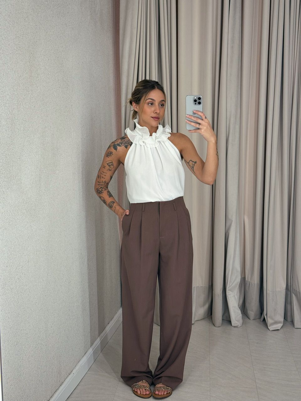 CALÇA FABIANA MARROM - 0056350054 - CAROLLA FERRARO