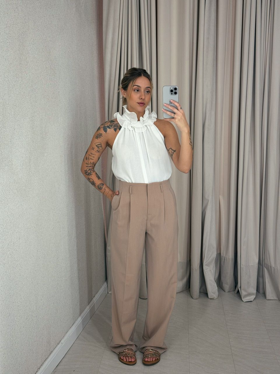 CALÇA FABIANA NUDE - 0056350049 - CAROLLA FERRARO
