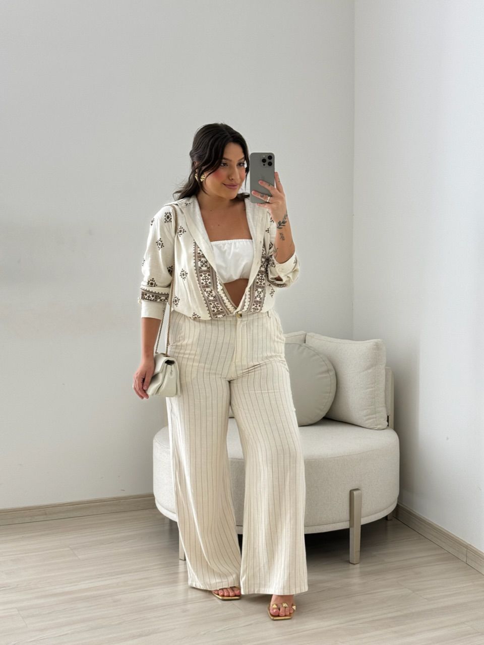 CAMISA ÉTNICA LINHO Marrom