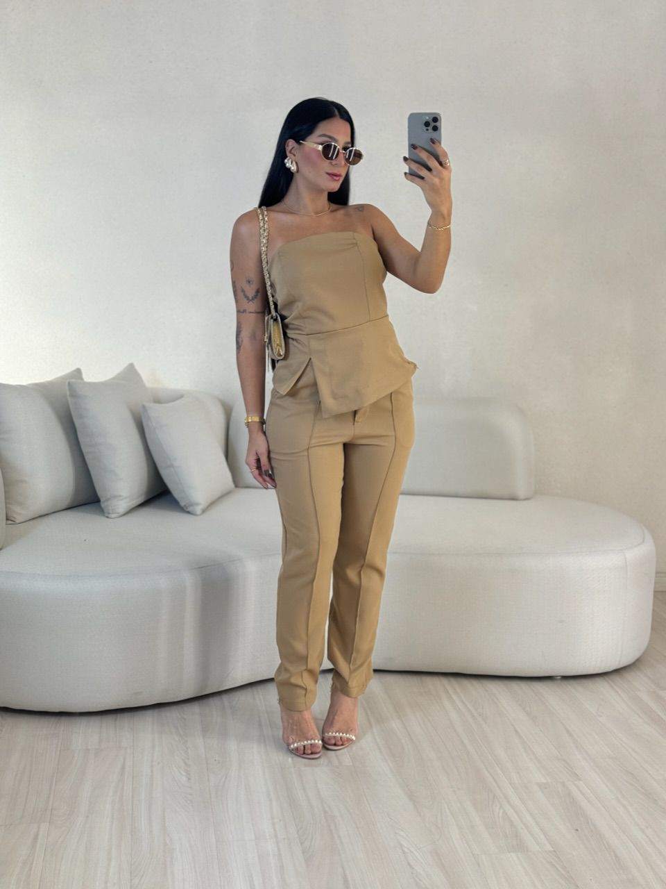 CONJUNTO LANA TOMARA QUE CAIA CAPUCCINO 