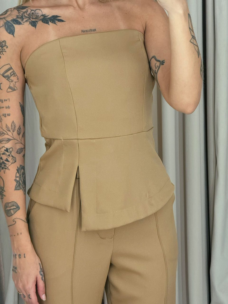 CONJUNTO LANA TOMARA QUE CAIA CAPUCCINO 