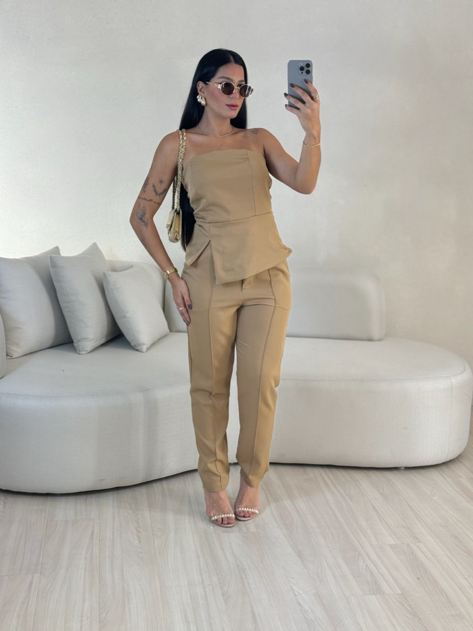 CONJUNTO LANA TOMARA QUE CAIA CAPUCCINO 