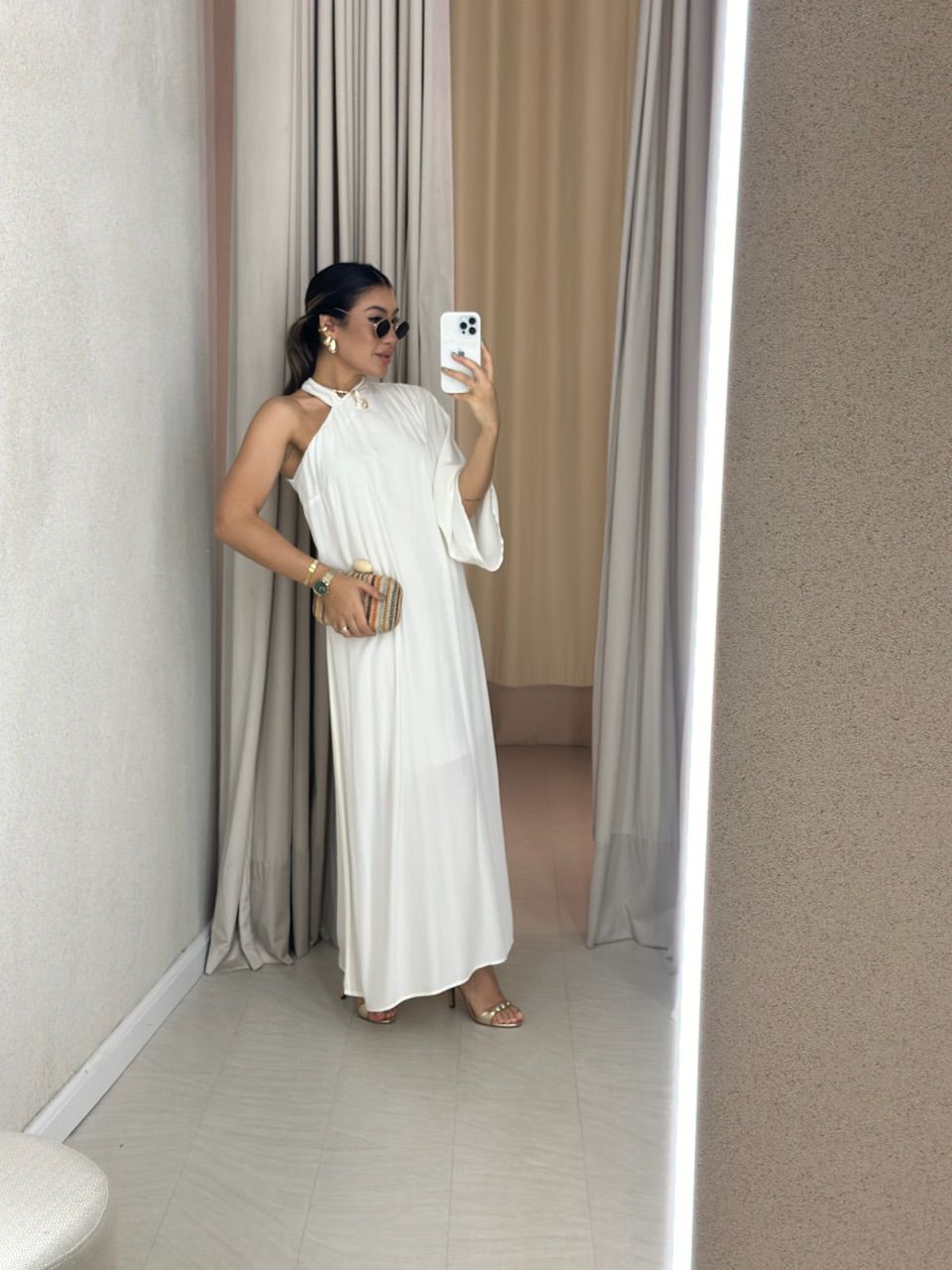 VESTIDO MONIQUE LONGO MARFIM