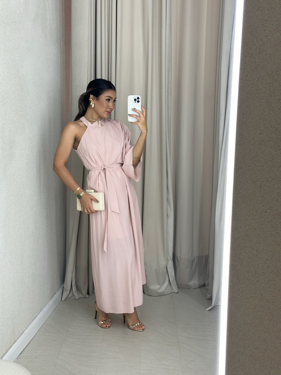 VESTIDO MONIQUE LONGO ROSÊ