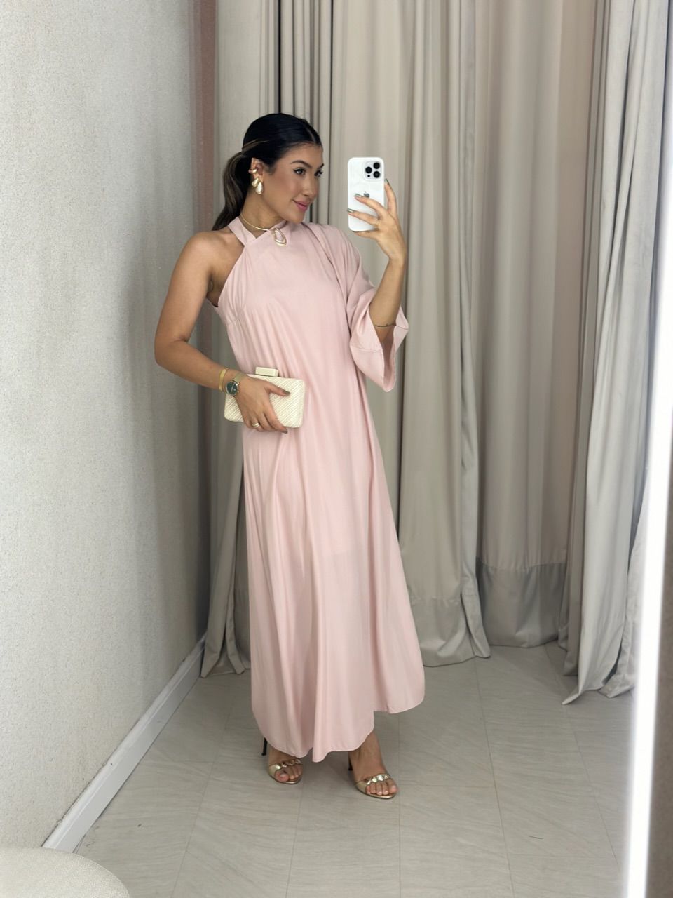 VESTIDO MONIQUE LONGO ROSÊ
