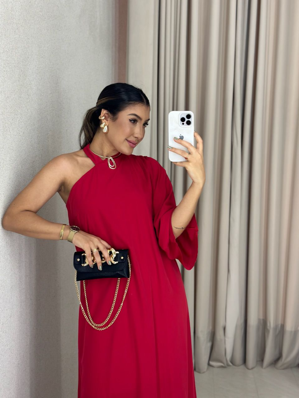 VESTIDO MONIQUE LONGO VERMELHO