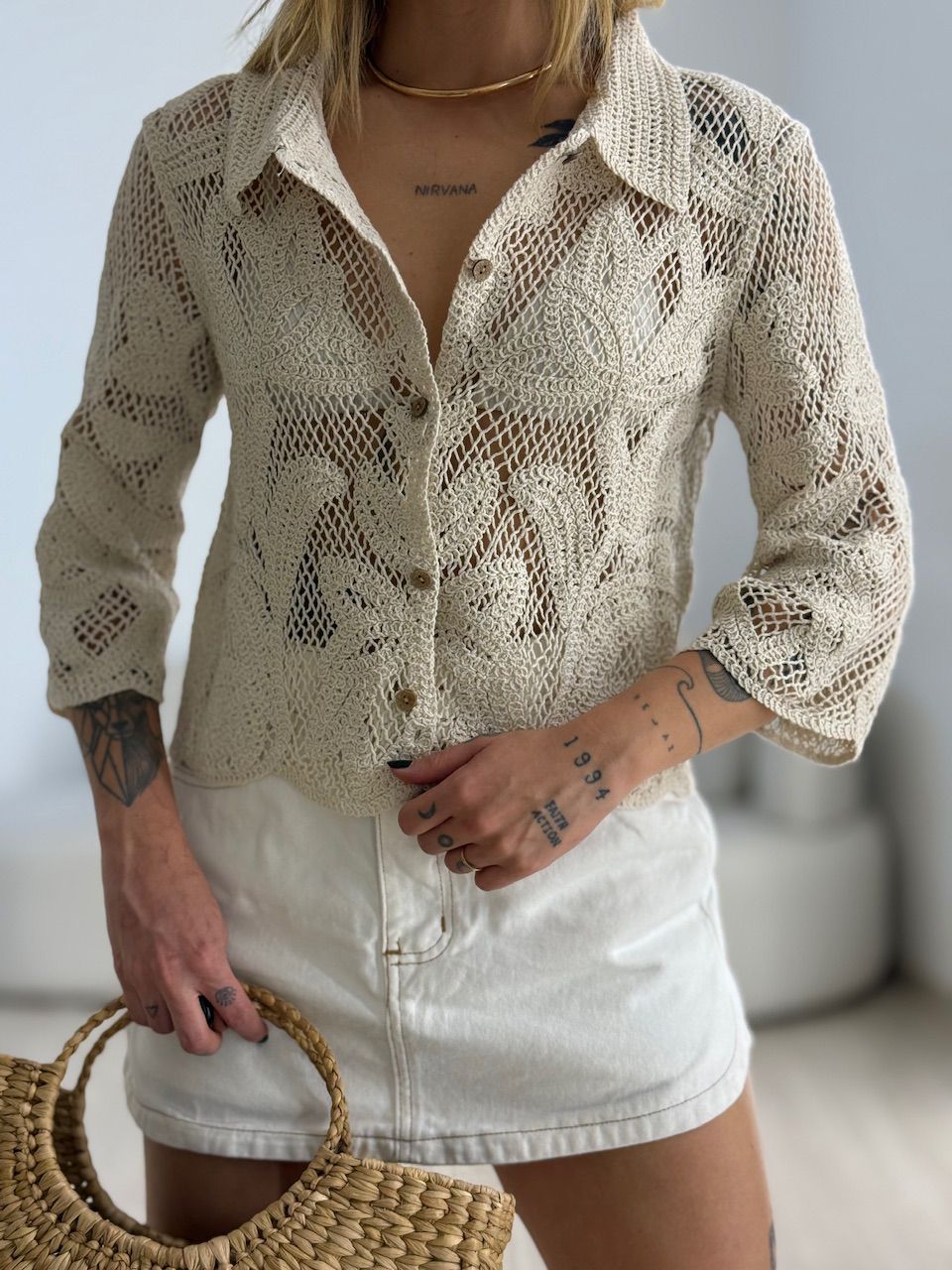 CAMISA MARLY CROCHÊ CRU