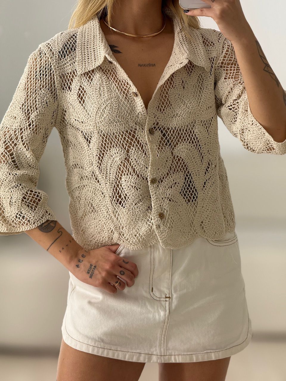 CAMISA MARLY CROCHÊ CRU