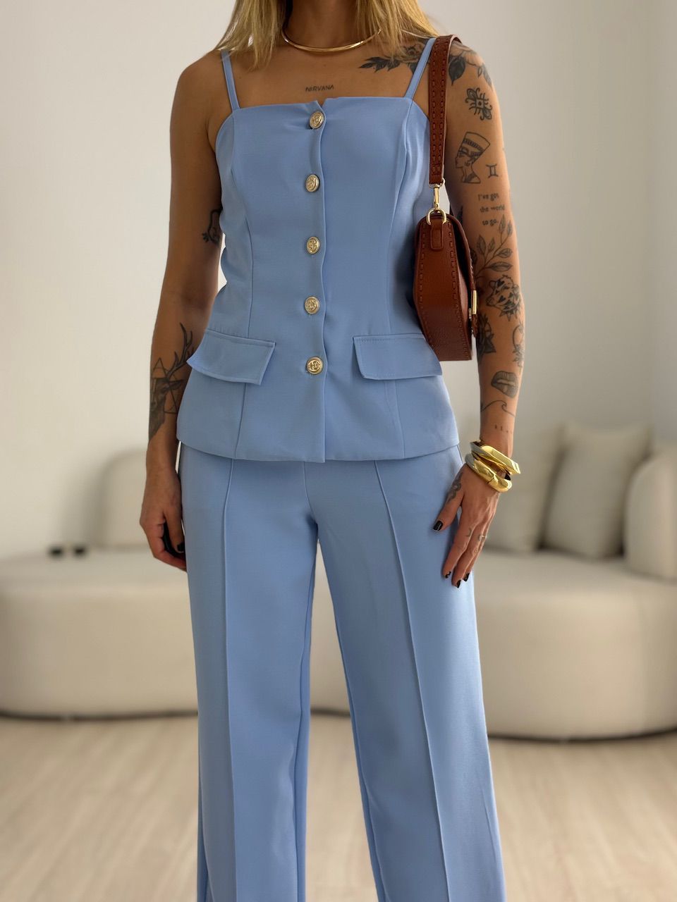 CONJUNTO MARGOT 02 BOTÕES AZUL