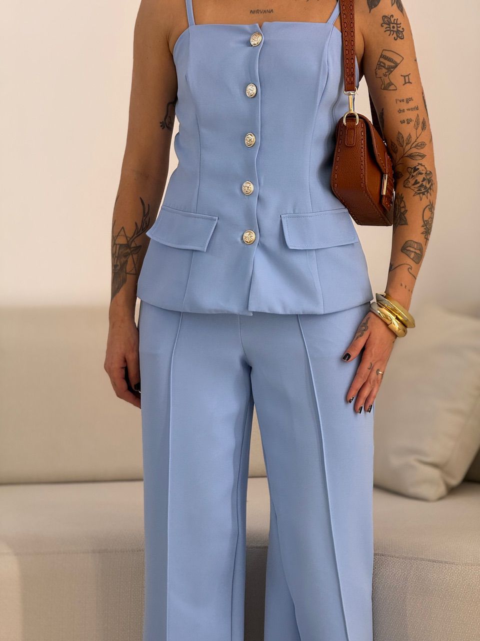 CONJUNTO MARGOT 02 BOTÕES AZUL