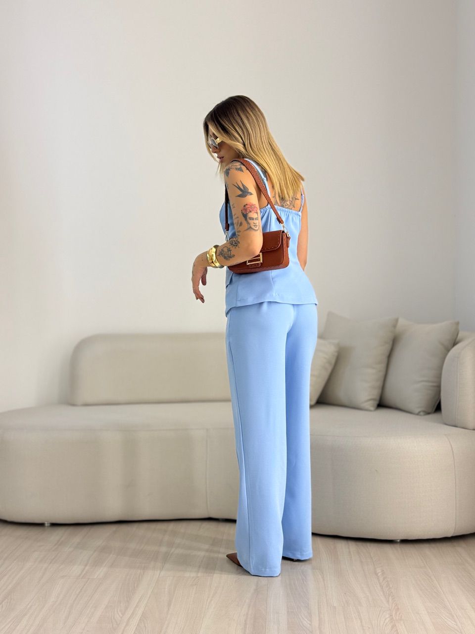 CONJUNTO MARGOT 02 BOTÕES AZUL