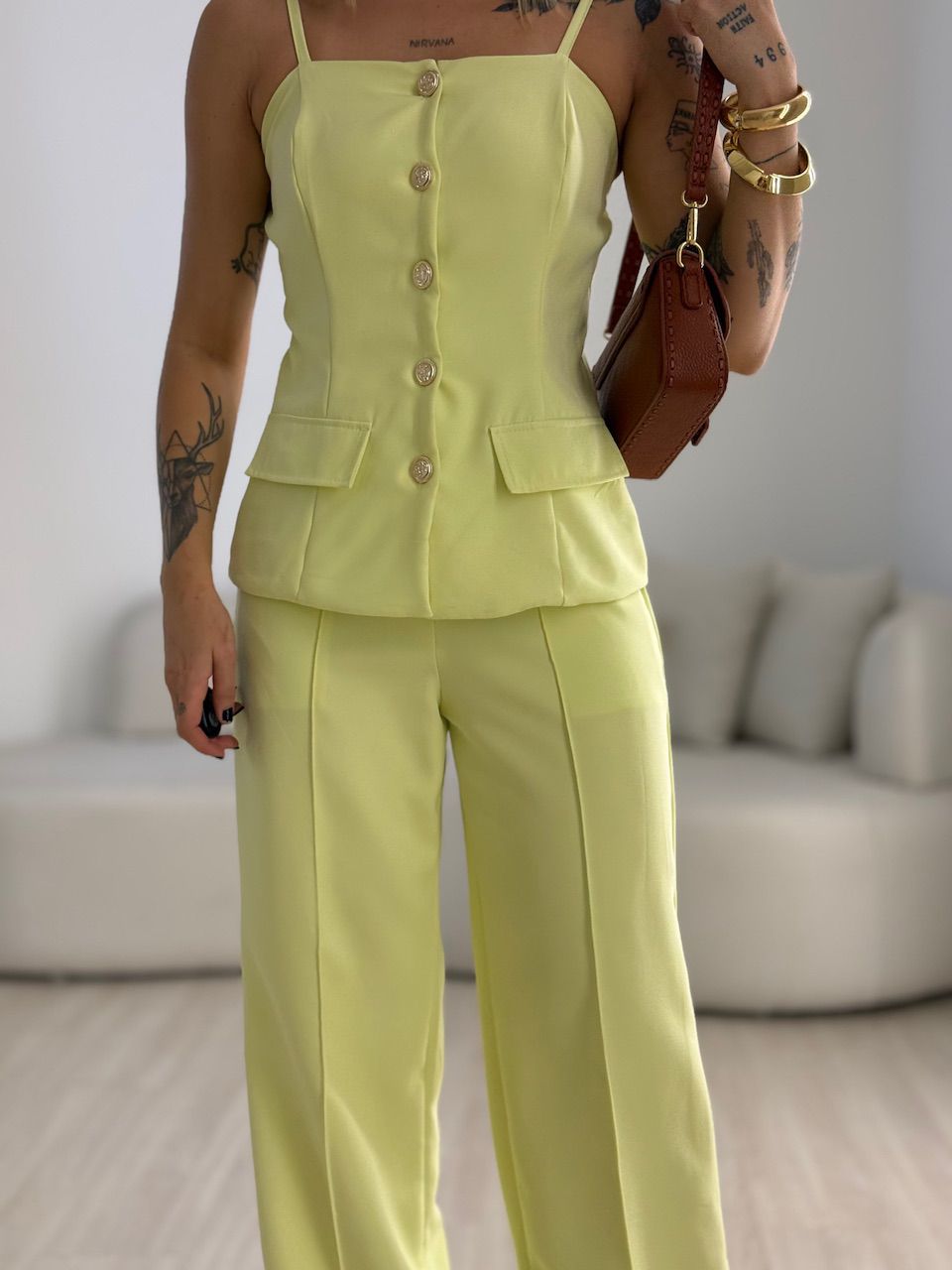 CONJUNTO MARGOT 02 BOTÕES VERDE LIMA