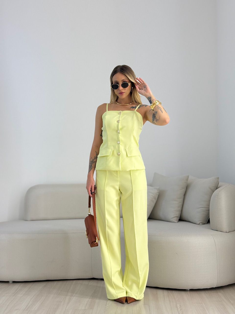 CONJUNTO MARGOT 02 BOTÕES VERDE LIMA