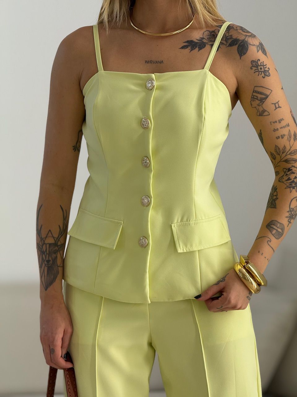 CONJUNTO MARGOT 02 BOTÕES VERDE LIMA
