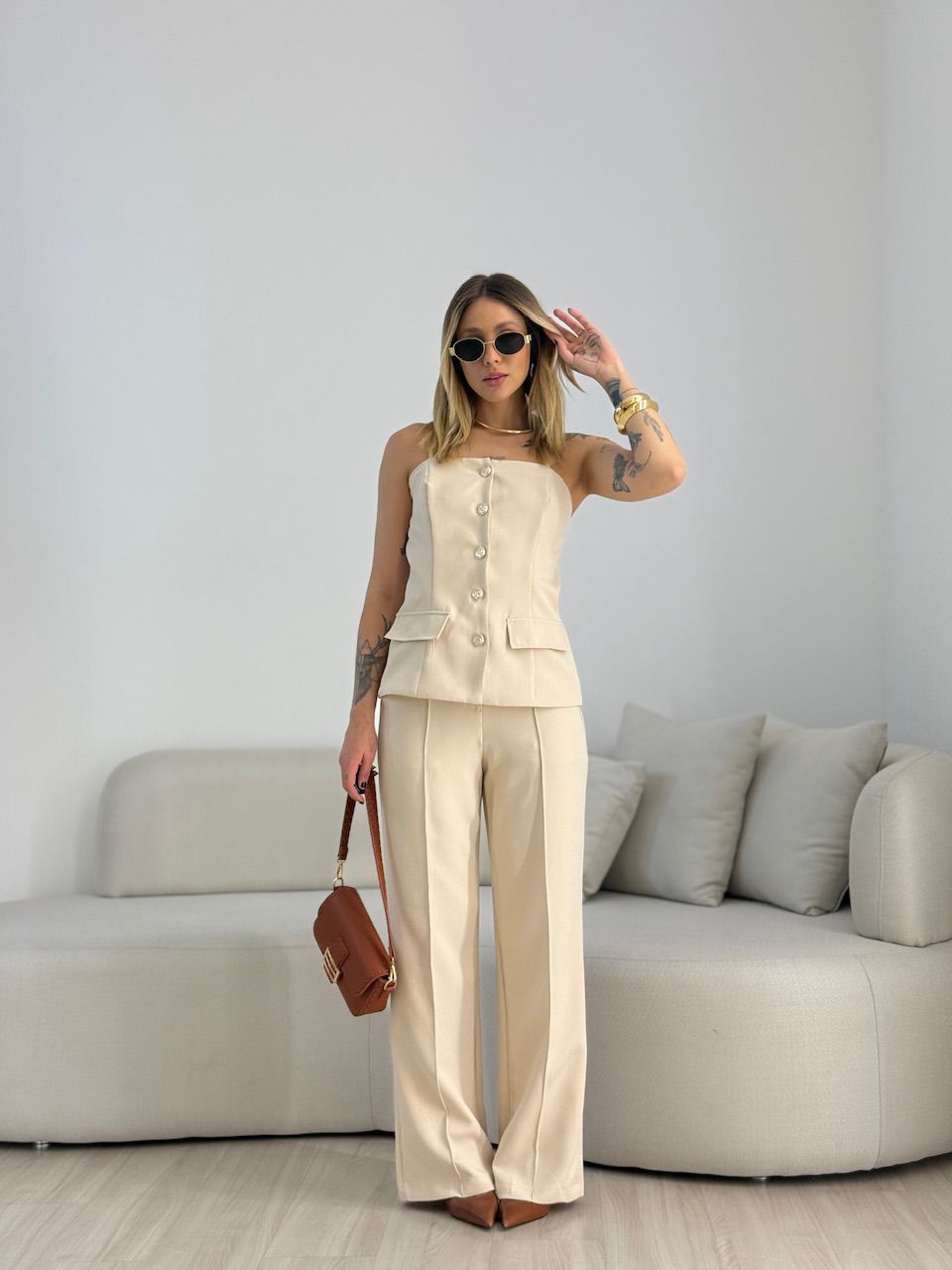 CONJUNTO MARGOT 02 BOTÕES NUDE