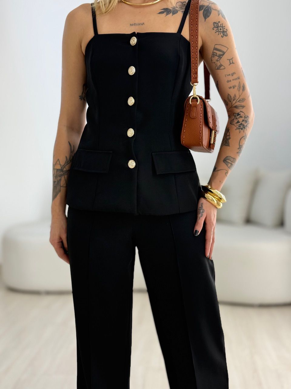 CONJUNTO MARGOT 02 BOTÕES PRETO