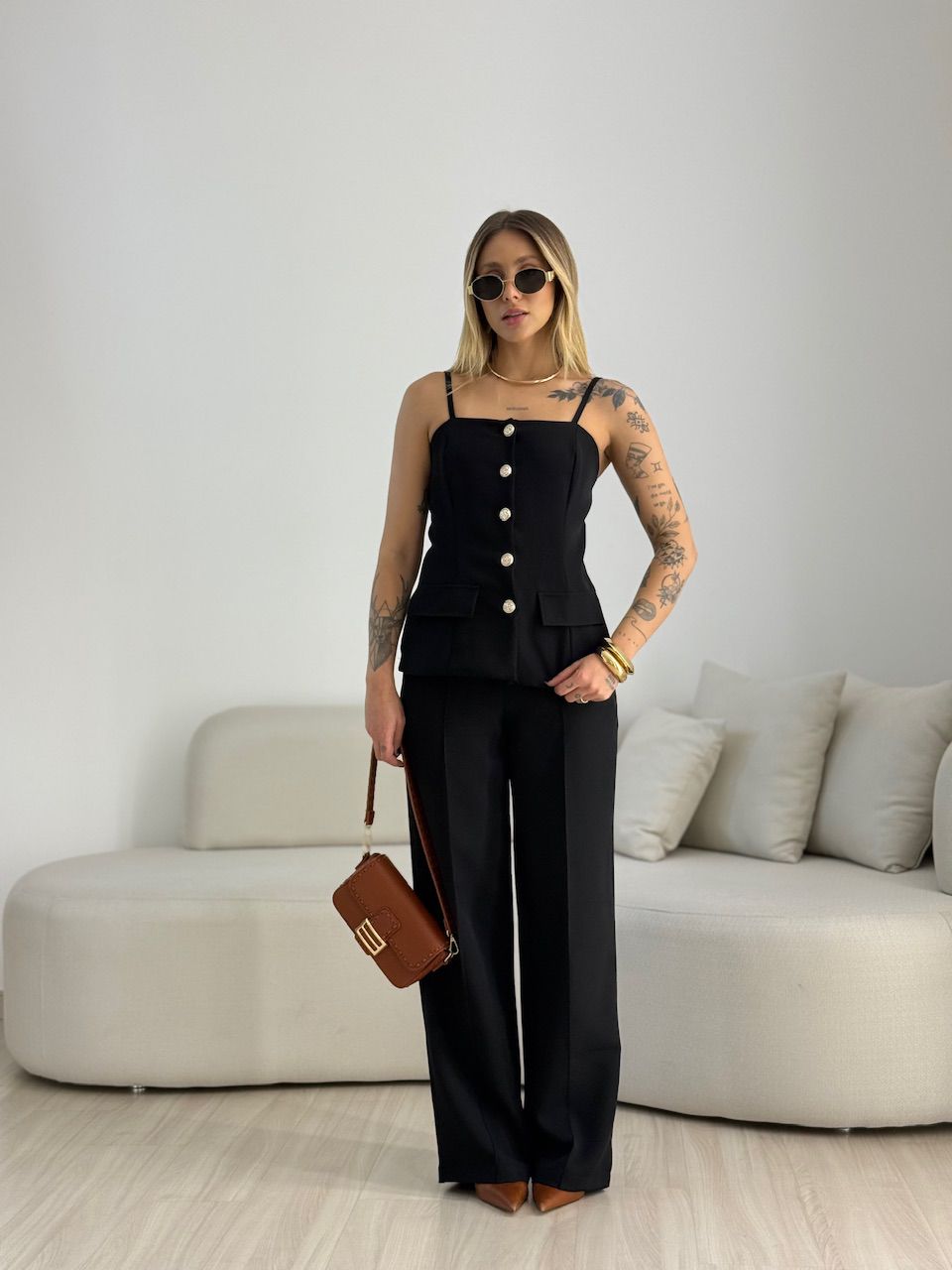 CONJUNTO MARGOT 02 BOTÕES PRETO