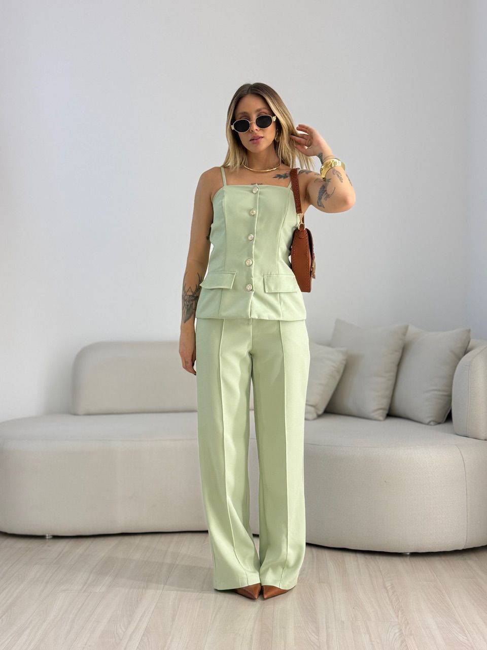 CONJUNTO MARGOT 02 BOTÕES VERDE