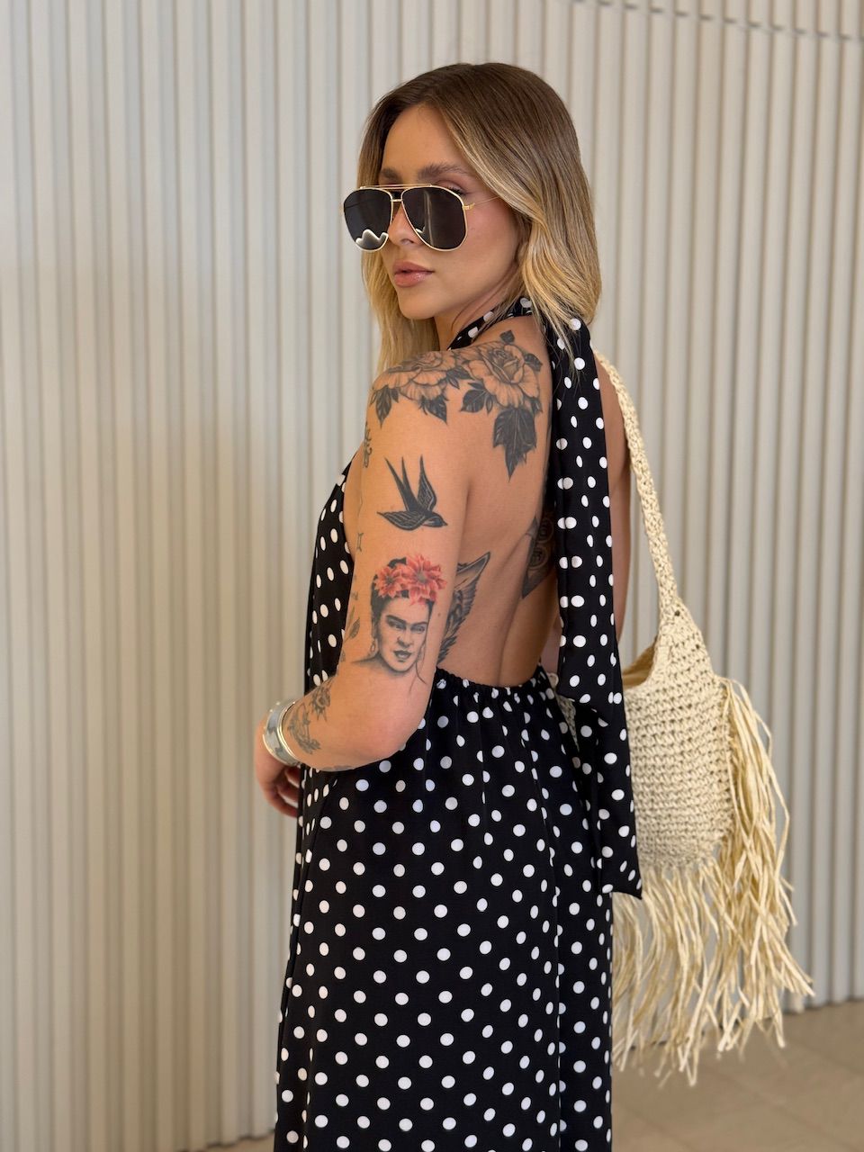 VESTIDO HANNA LONGO POÁ BRANCO