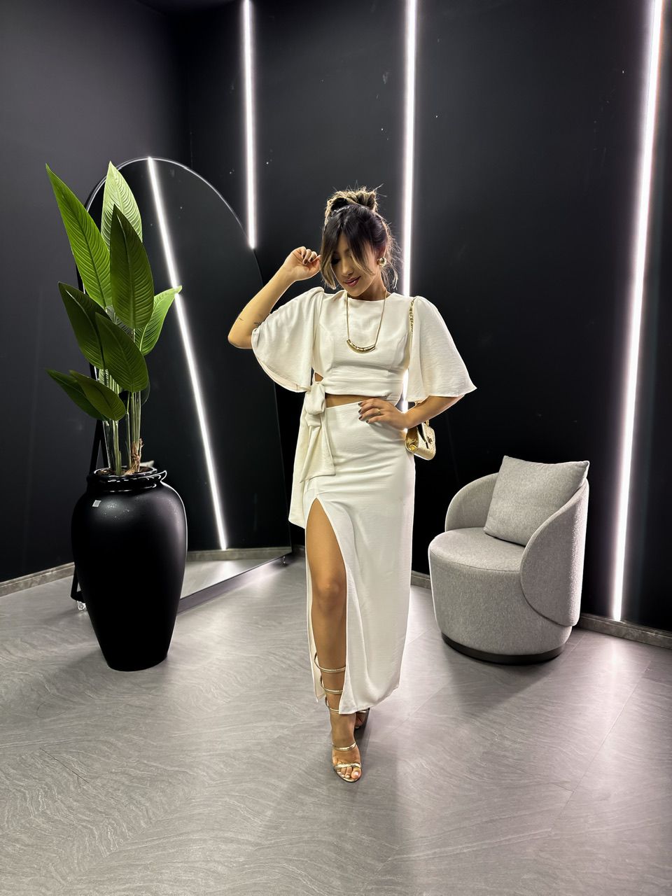 VESTIDO ANABELLE AMARRAÇÃO LATERAL OFF