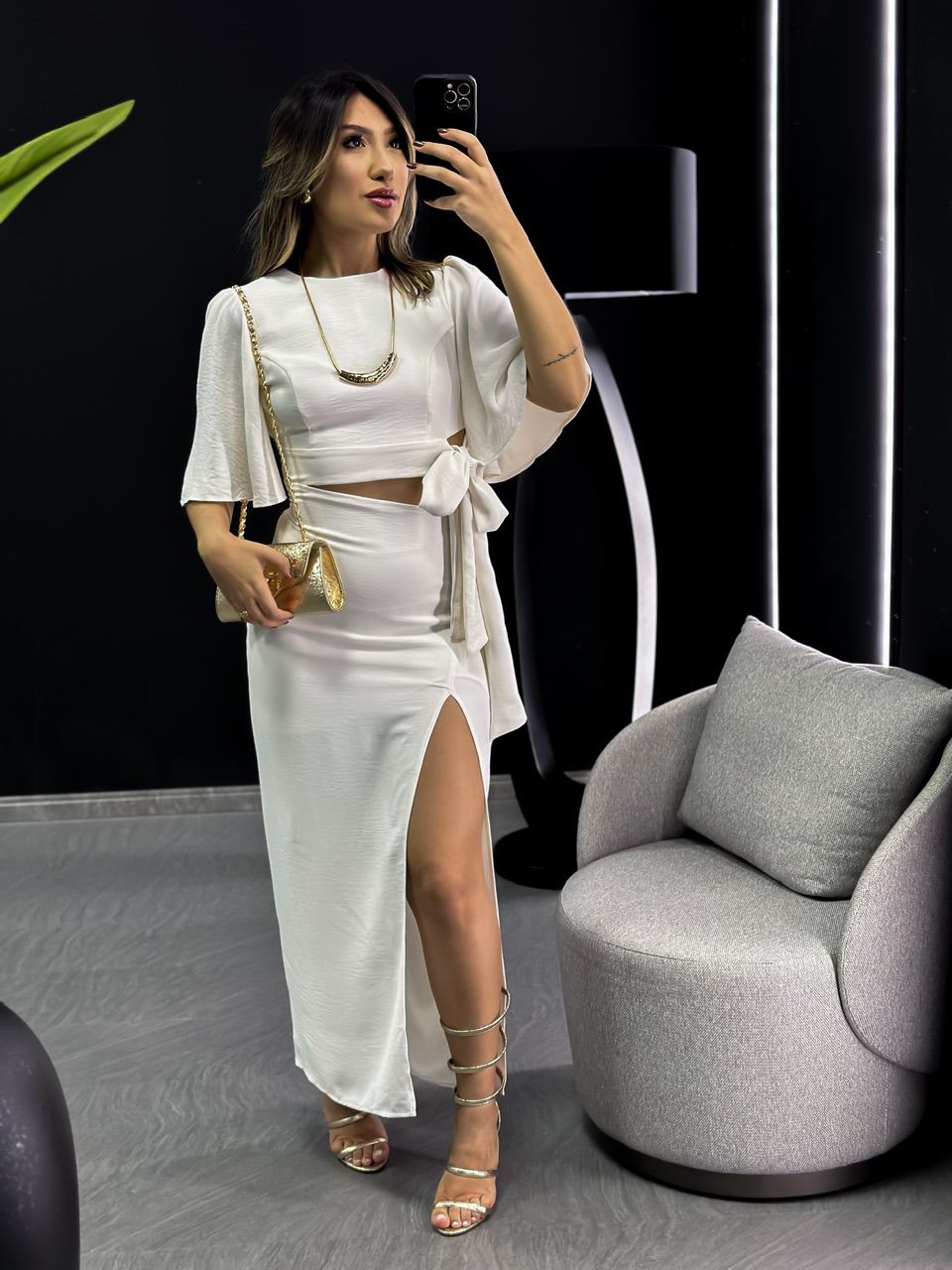 VESTIDO ANABELLE AMARRAÇÃO LATERAL OFF
