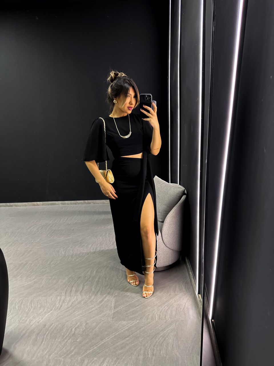 VESTIDO ANABELLE AMARRAÇÃO LATERAL PRETO