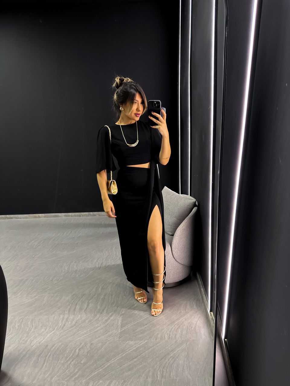 VESTIDO ANABELLE AMARRAÇÃO LATERAL PRETO