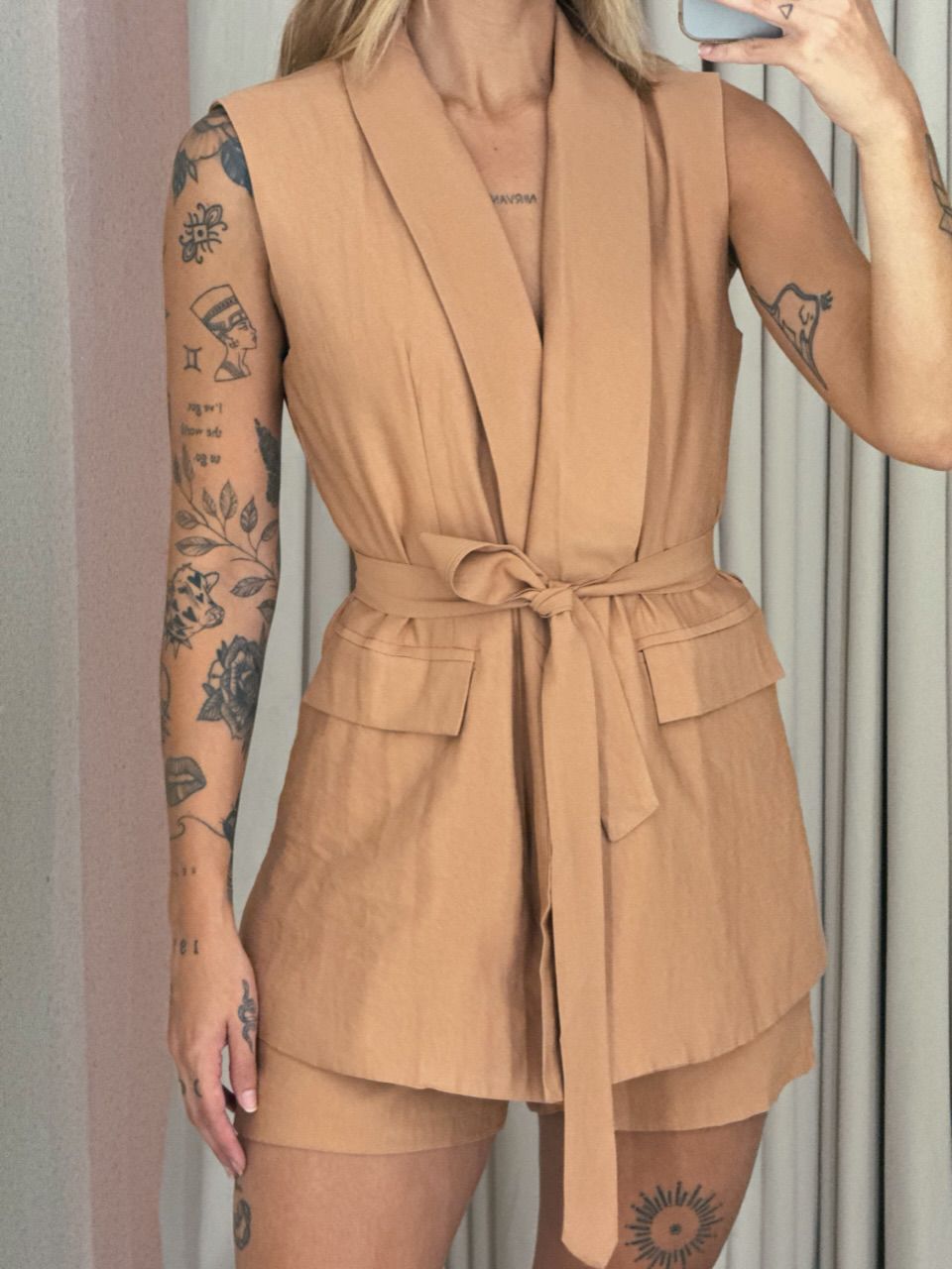 CONJUNTO CÁSSIA SHORT CAPUCCINO 