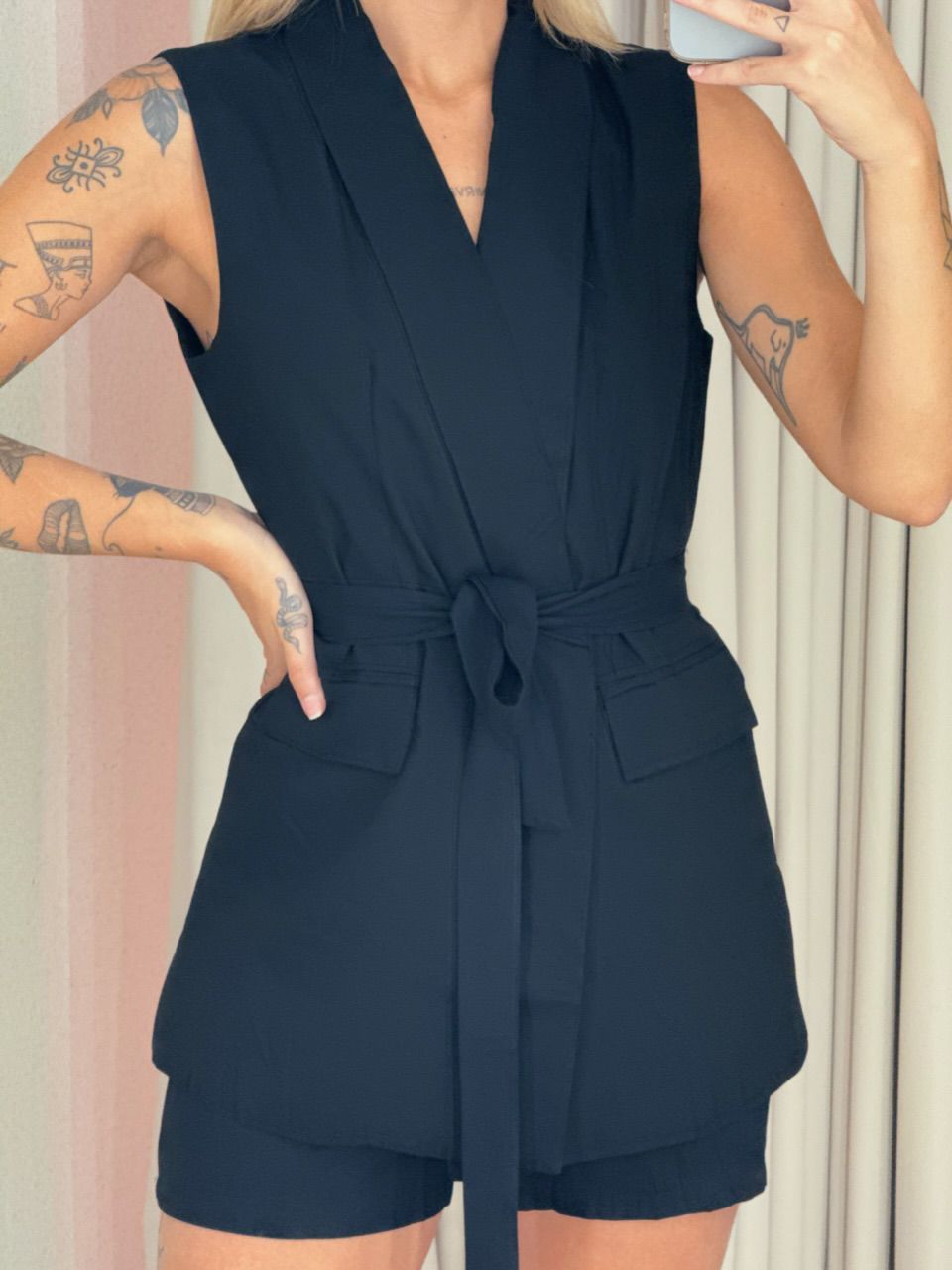 CONJUNTO CÁSSIA SHORT PRETO