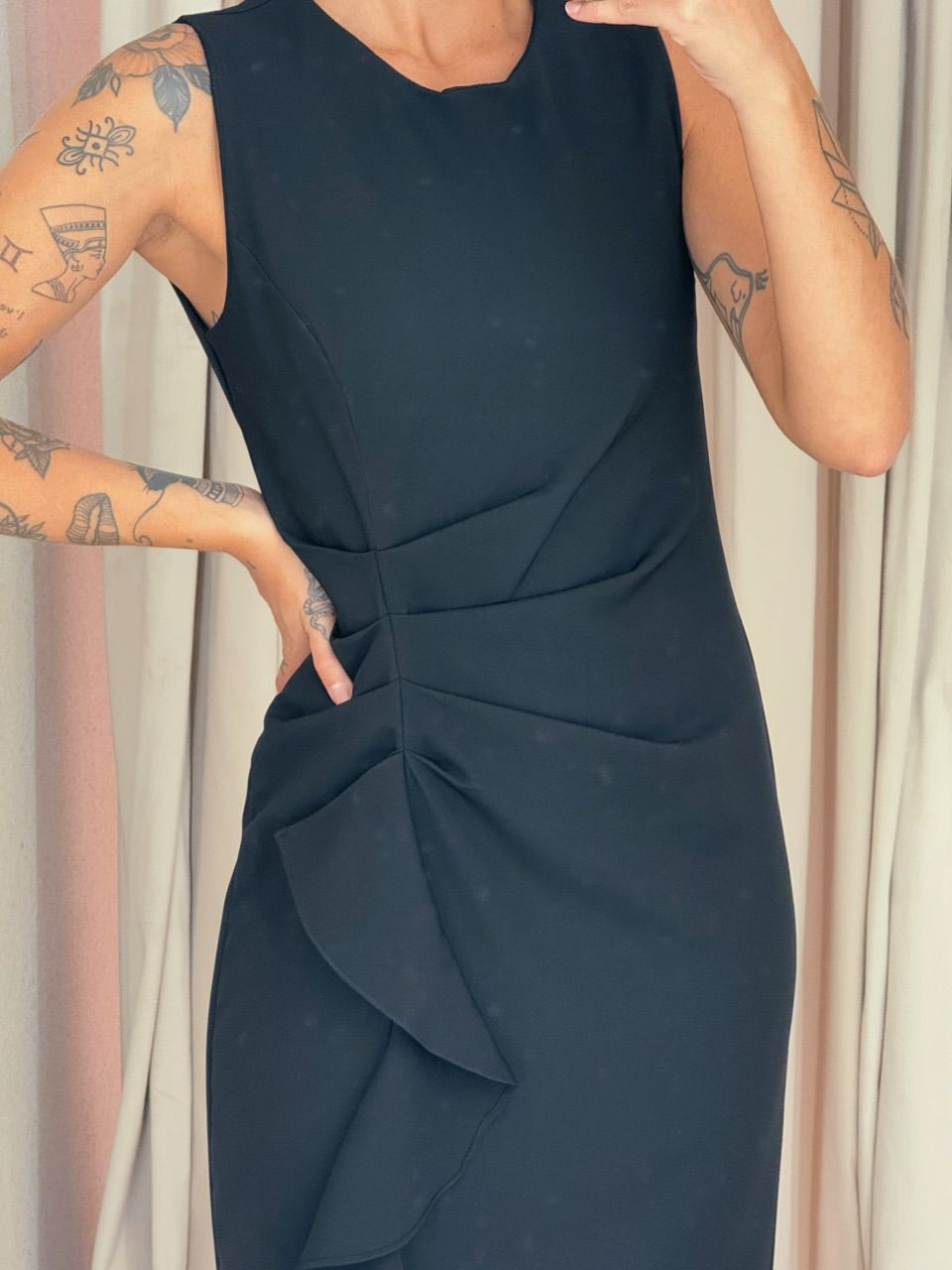 VESTIDO ADÉLIA CAVADO PRETO